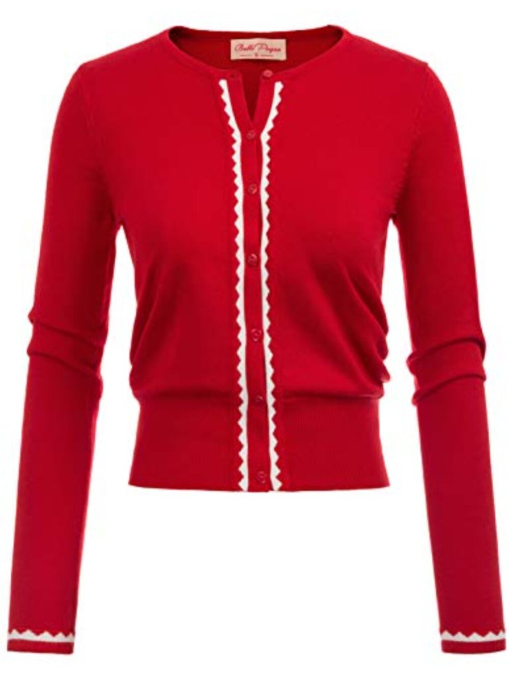 Women's Cropped Color Block Cardigan Sweater - Button Up Lightweight Knit